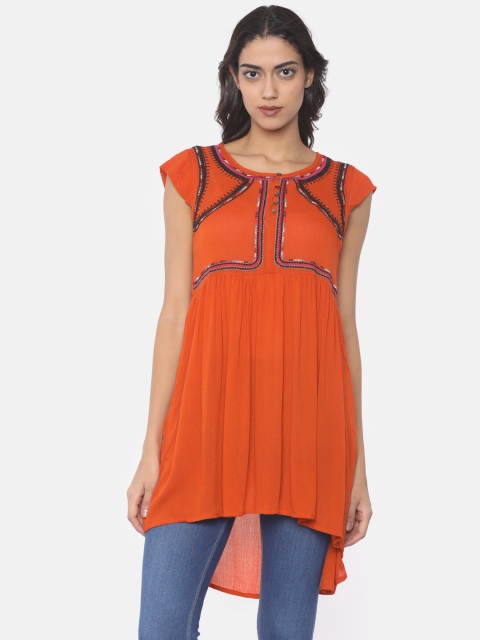 

Bronz Rust Orange High-Low Tunic