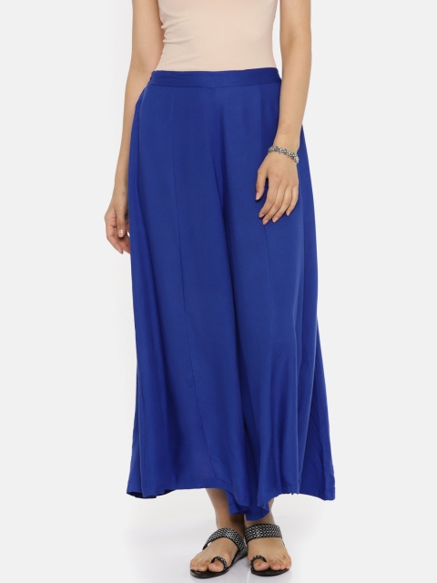 

Bronz Women Blue Solid Flared Palazzos