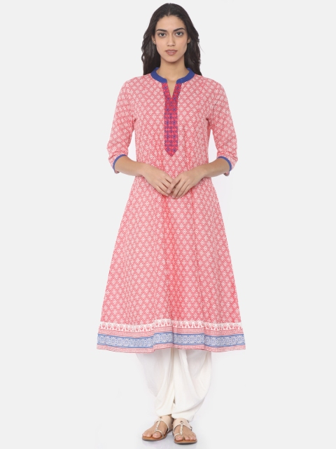 

Anahi Women Pink Printed A-Line Kurta