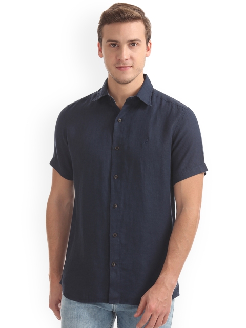 

Nautica Men Blue Classic Solid Casual Shirt