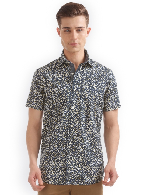 

Nautica Men Blue Classic Regular Fit Printed Casual Shirt
