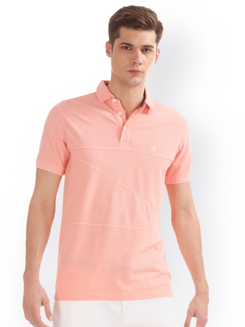 

Nautica Men Coral Solid Polo Collar Slim Fit T-shirt