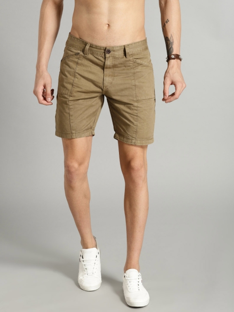 

Roadster Men Khaki Solid Chino Shorts