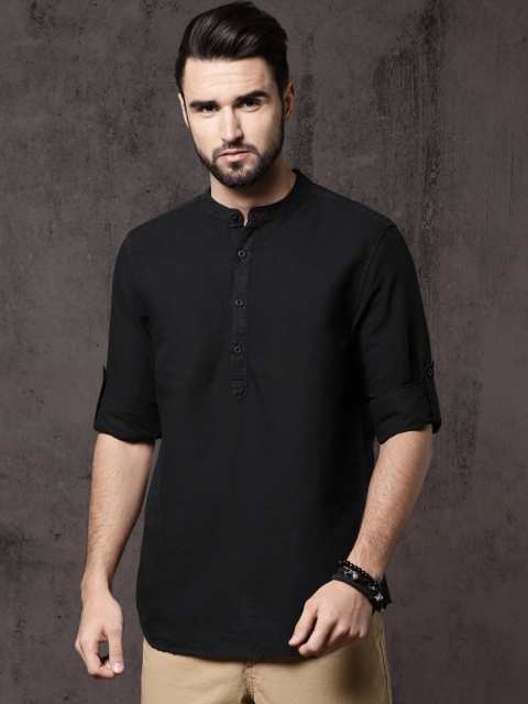 

Roadster Men Black Regular Fit Solid Casual Shirt