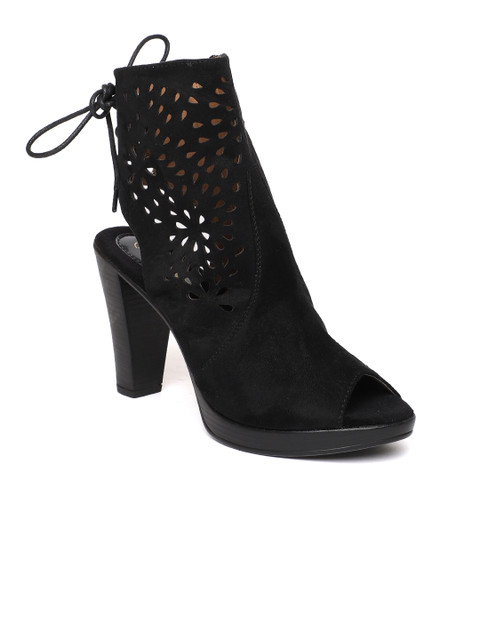 

Catwalk Women Black Solid Laser Cut Sandals