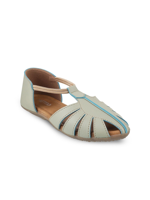

Metro Women Grey Solid Synthetic Flats