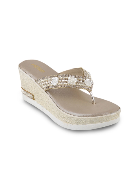 

Metro Women Gold-Toned Solid Sandals