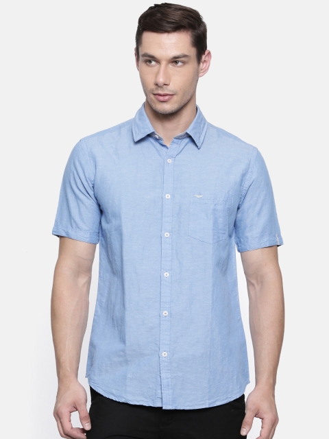 

Park Avenue Men Blue Slim Fit Solid Casual Shirt