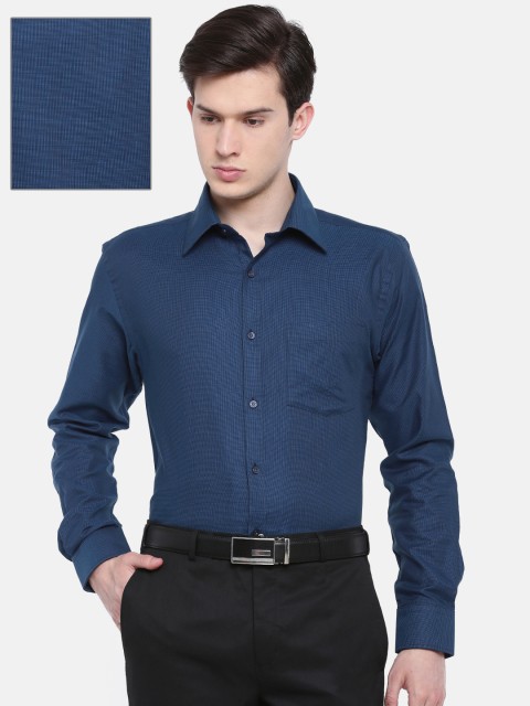 

Park Avenue Men Blue Slim Fit Self Design Formal Shirt
