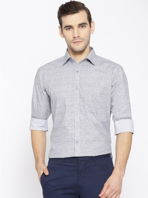 

Raymond Men Grey Slim Fit Printed Casual Shirt