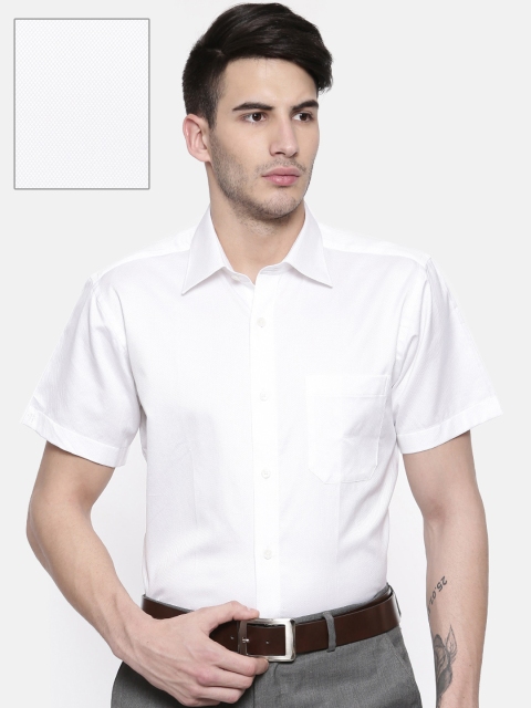 

Raymond Men White Contemporary Fit Self Design Formal Shirt