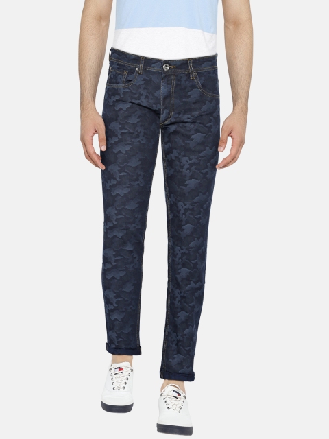 

Park Avenue Men Blue Printed Slim Fit Low-Rise Clean Look Jeans