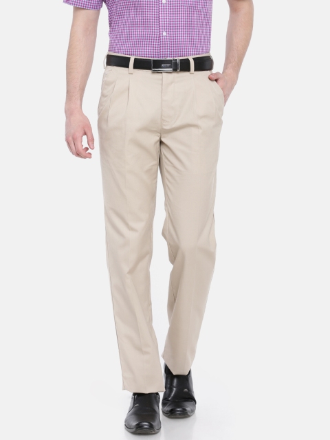 

Park Avenue Men Beige Slim Fit Solid Formal Trousers