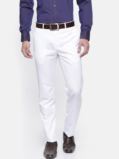 

Raymond Men White Regular Fit Solid Formal Trousers