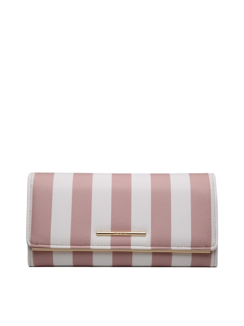 

Diana Korr Women Pink & White Striped Two Fold Wallet