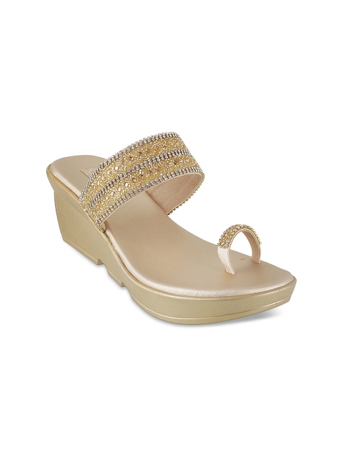

Mochi Women Gold-Toned Embellished Wedges