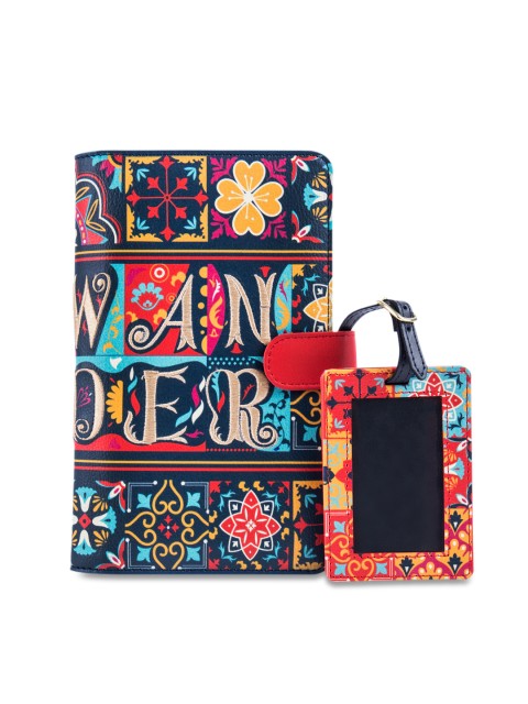 

Chumbak Women Blue Textured Passport Holder