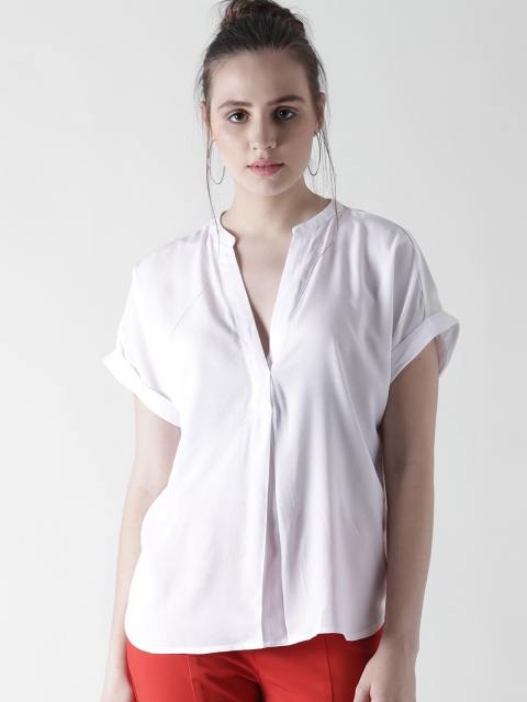 

FOREVER 21 Women White Solid Top