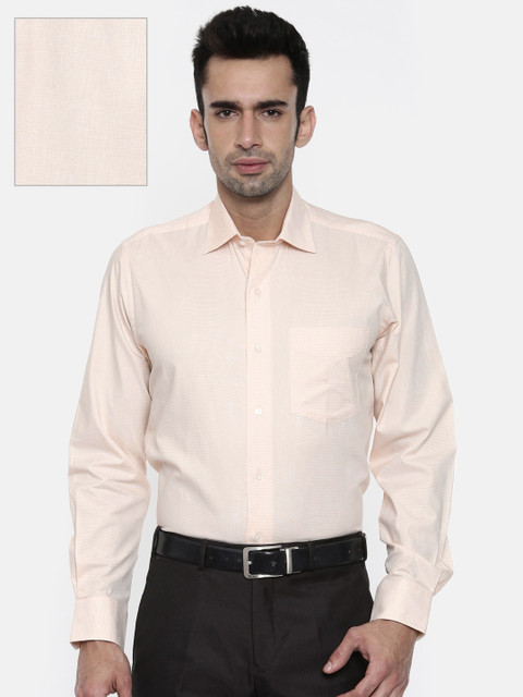 

Van Heusen Men Off-White & Yellow Custom Regular Fit Checked Formal Shirt