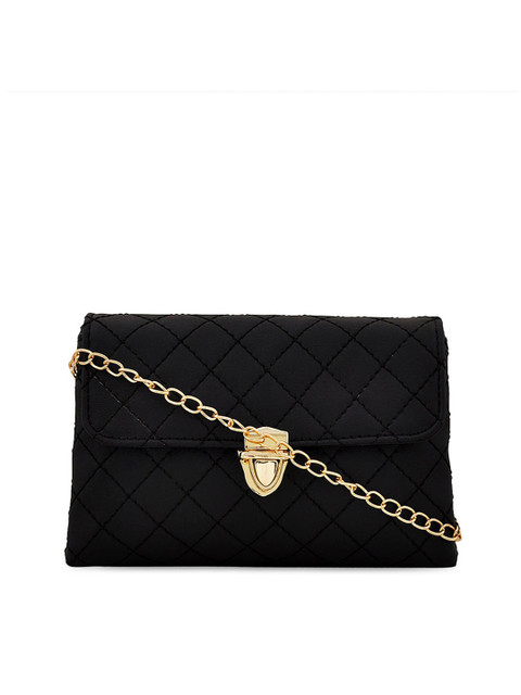 

yelloe Black Self Design Sling Bag