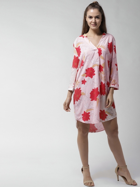 

FOREVER 21 Women Pink Floral Print A-Line Dress