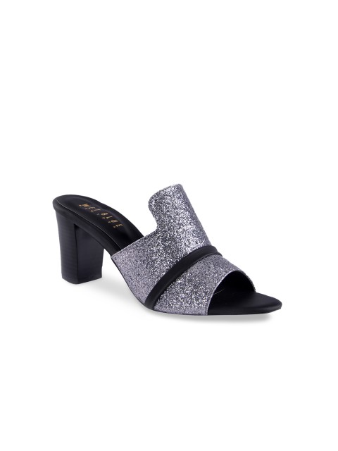 

Wet Blue Women Silver-Toned Solid Peep Toes