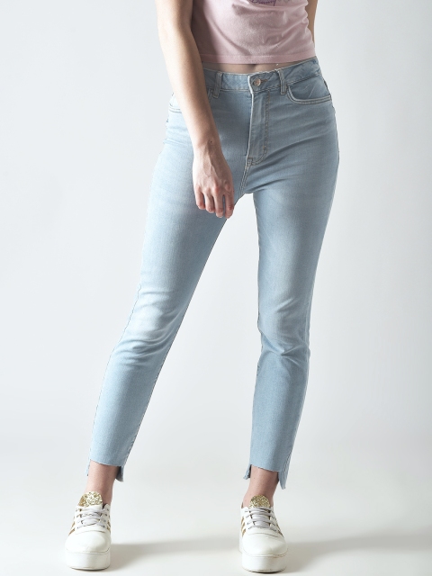 

FOREVER 21 Women Blue Regular Fit Mid-Rise Clean Look Stretchable Jeans