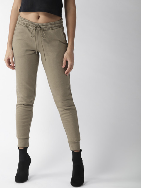 

FOREVER 21 Women Olive Green Regular Fit Solid Joggers
