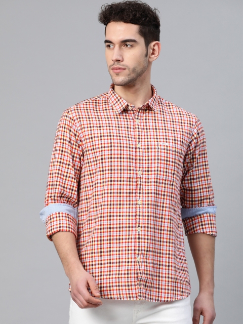 

Pepe Jeans Men Red & White Regular Fit Checked Casual Shirt