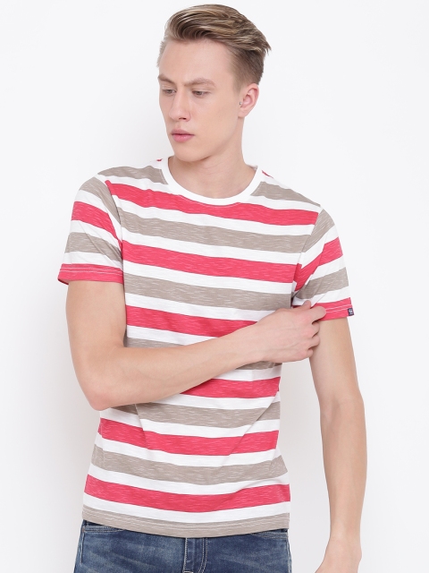 

Pepe Jeans Men Red & White Striped Round Neck T-shirt