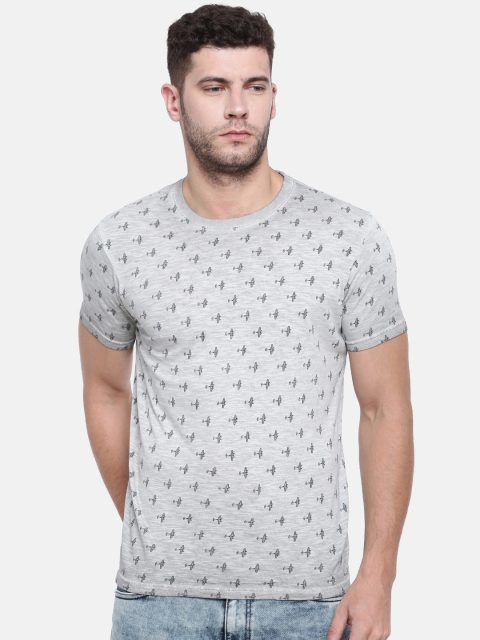 

Pepe Jeans Men Grey Printed Round Neck T-shirt