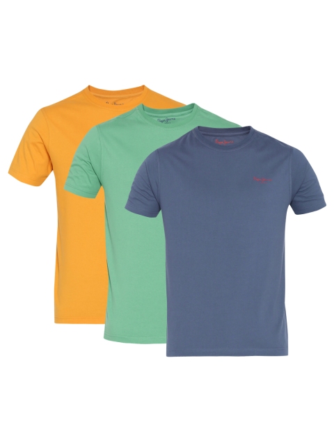 

Pepe Jeans Men Pack of 3 Solid Round Neck T-shirt, Navy blue