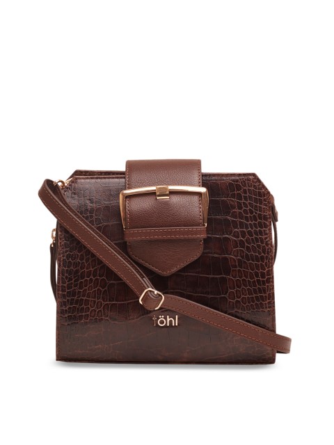 

tohl Brown Textured Sling Bag