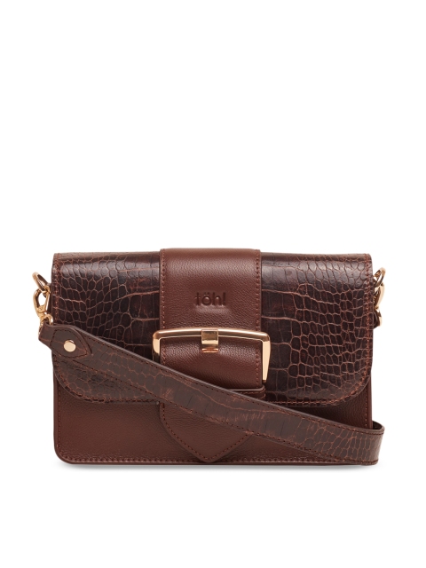 

tohl Coffee Brown Textured Sling Bag