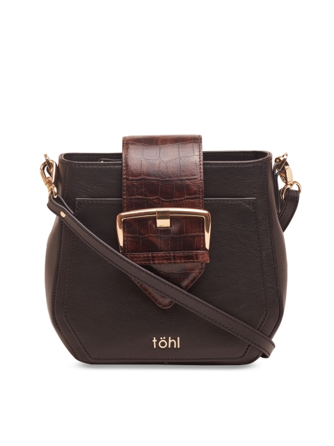 

tohl Coffee Brown Solid Sling Bag