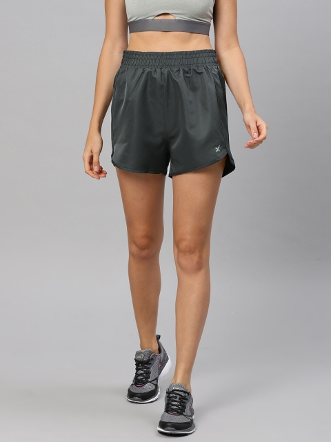 

HRX by Hrithik Roshan Women Grey Solid Regular Fit Sports Shorts