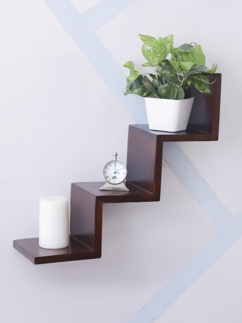 

Home Sparkle Brown Wood Basic Wall Shelf