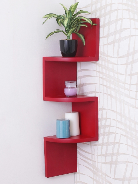 

Home Sparkle Red Wood Basic Wall Shelf