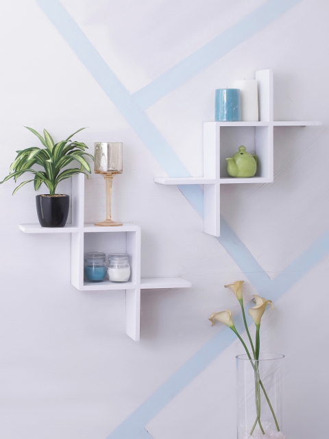 

Home Sparkle White MDF Basic Wall Shelf