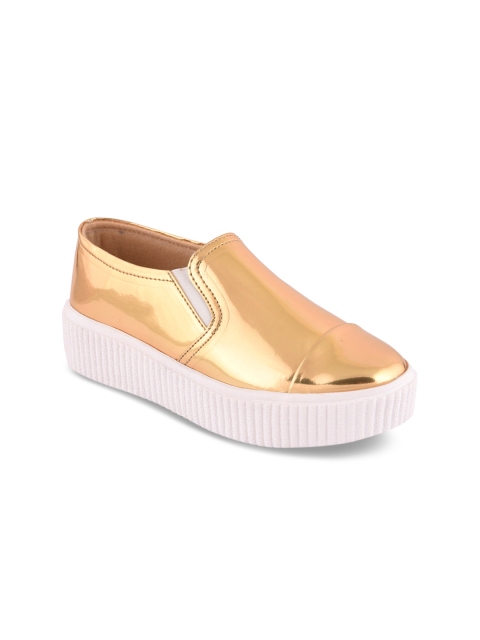 

meriggiare Women Gold-Toned Slip-On Sneakers