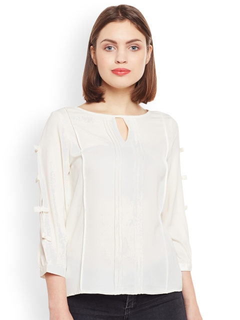 

Latin Quarters Women Off-White Solid Top