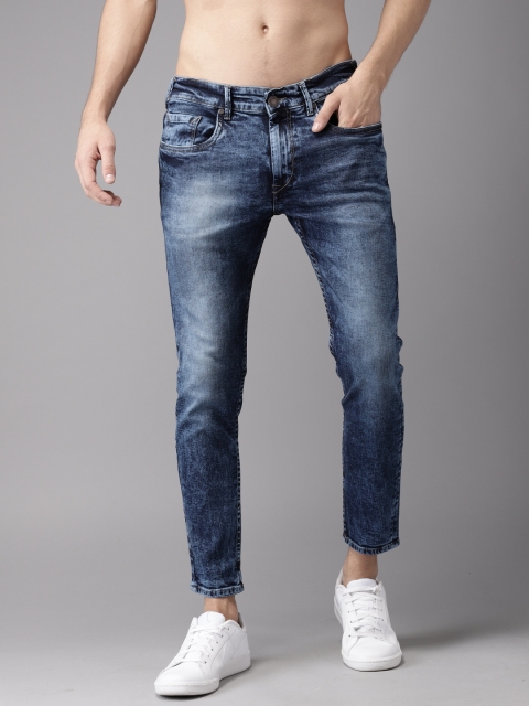 

Moda Rapido Men Blue Skinny Fit Mid-Rise Cropped Clean Look Stretchable Jeans