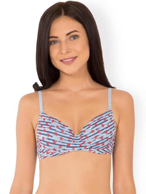 

Jockey Blue Printed Underwired Lightly Padded Everyday Bra