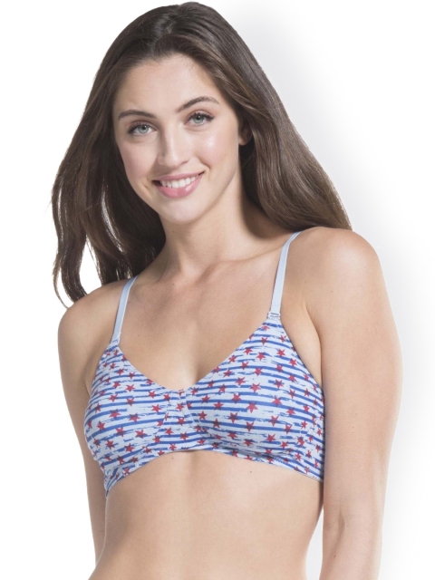 

Jockey Blue Printed Non-Wired Non Padded Everyday Shaper Bra