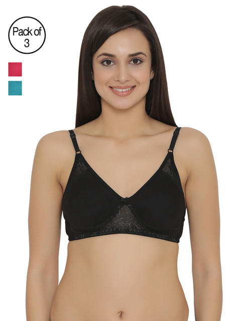 

Clovia Pack Of 3 Bra, Black