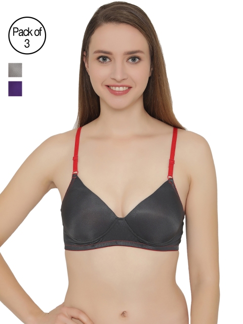 

Clovia Pack Of 2 Bra, Grey