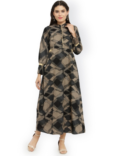 

Indibelle Women Black Printed Empire Dress