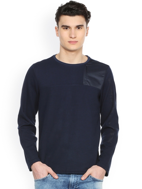 

Solly Sport Men Navy Blue Solid Slim Fit Round Neck T-shirt