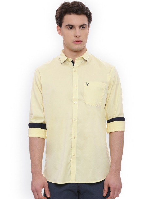 

Allen Solly Men Yellow Slim Fit Solid Casual Shirt