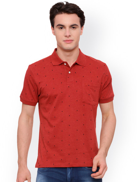 

Allen Solly Men Maroon Printed Polo Collar T-shirt